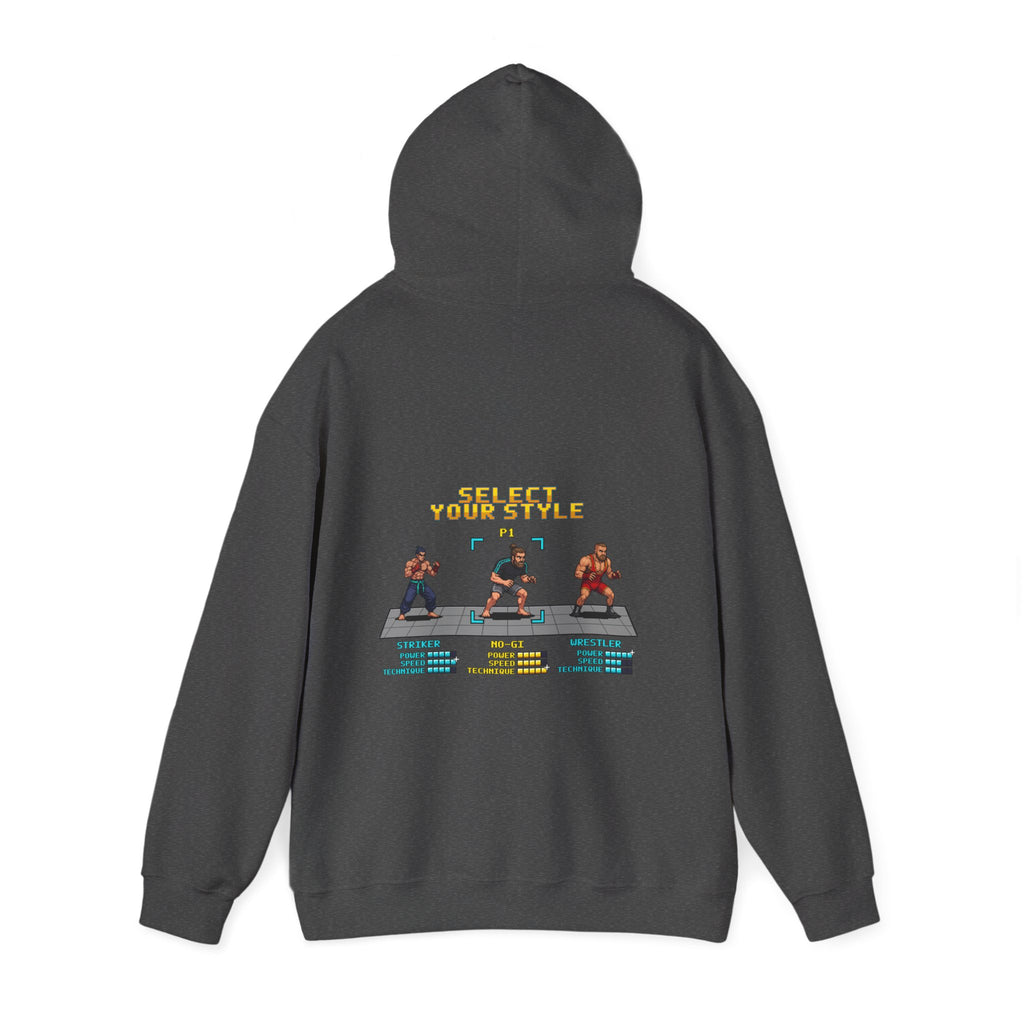 No Gi BJJ Hoodie - Select Your Style: No-Gi - Retro Pixel Art Hoodie