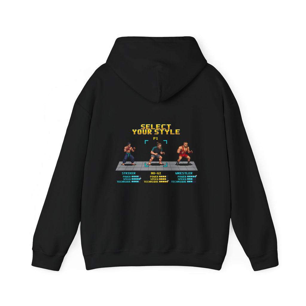 No Gi BJJ Hoodie - Select Your Style: No-Gi - Retro Pixel Art Hoodie