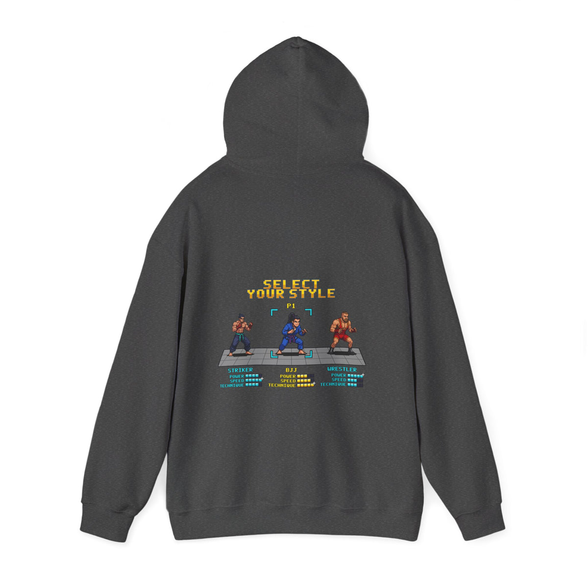 Womens BJJ Hoodie - Select Your Style - Retro Pixel Art Hoodie
