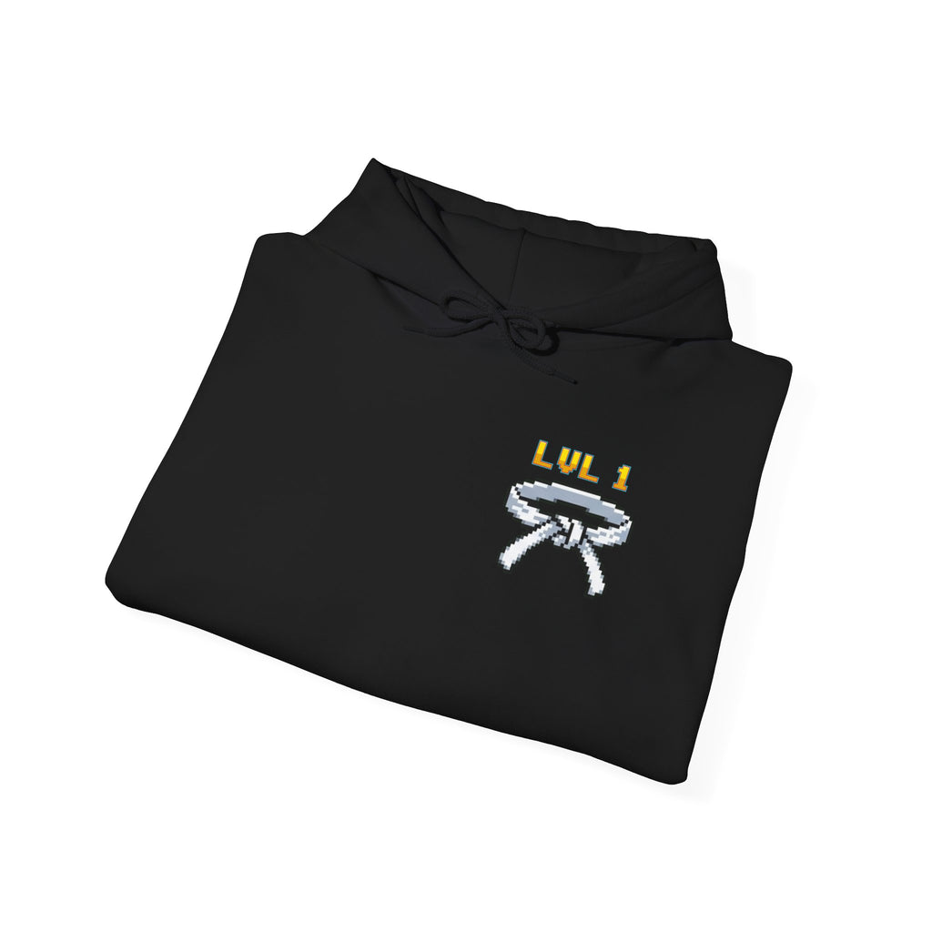 BJJ Hoodie - Level Up Belt Ranks - Retro Pixel Art Hoodie
