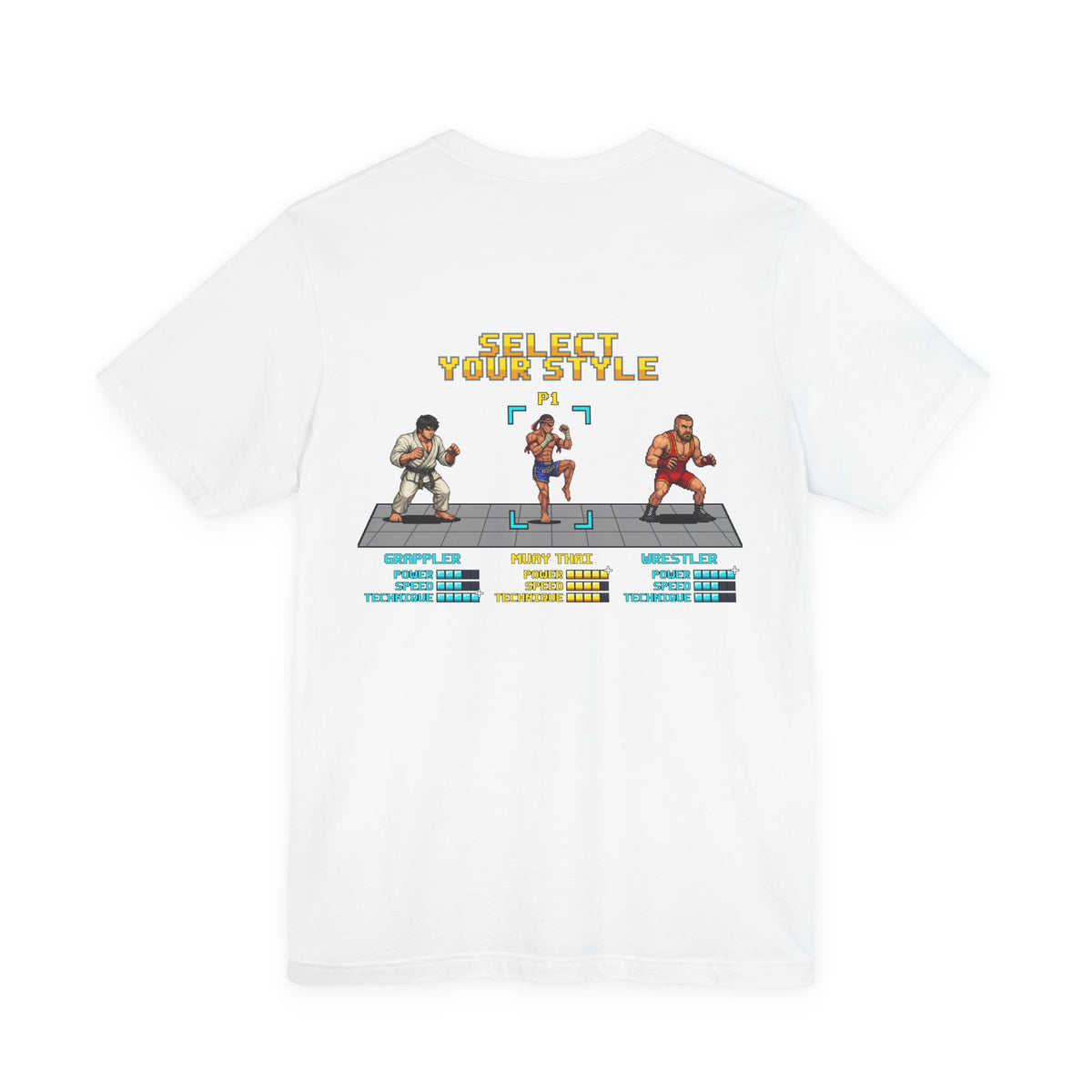 Muay Thai Shirt - Select Your Style: Nak Muay - Retro Pixel Art Tee