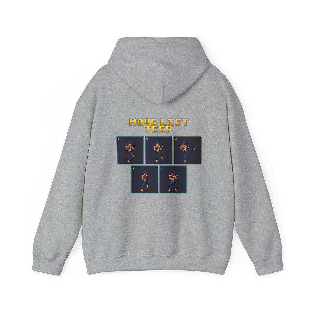 Muay Thai Hoodie - Move List: Teep - Retro Pixel Art Hoodie