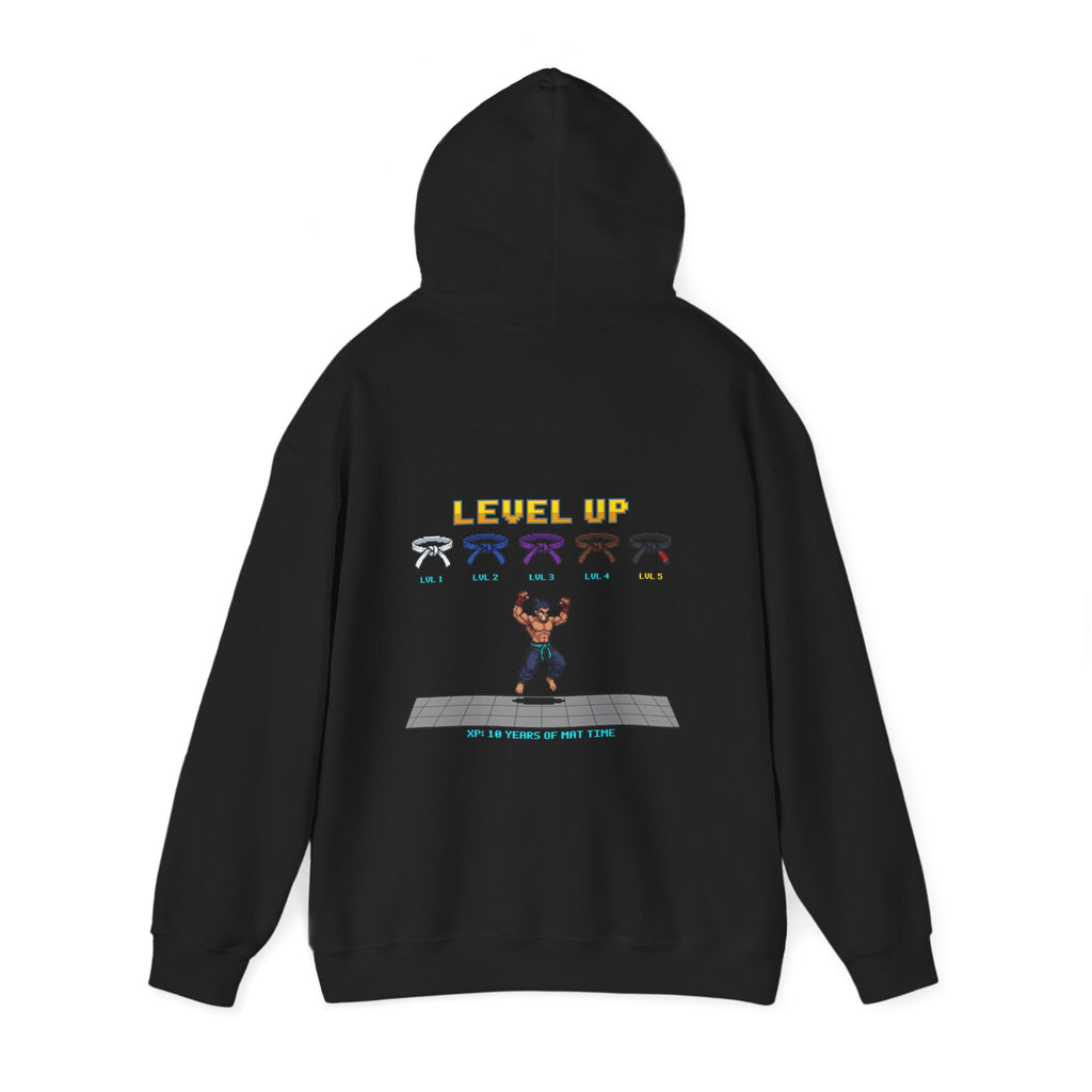 BJJ Hoodie - Level Up Belt Ranks - Retro Pixel Art Hoodie
