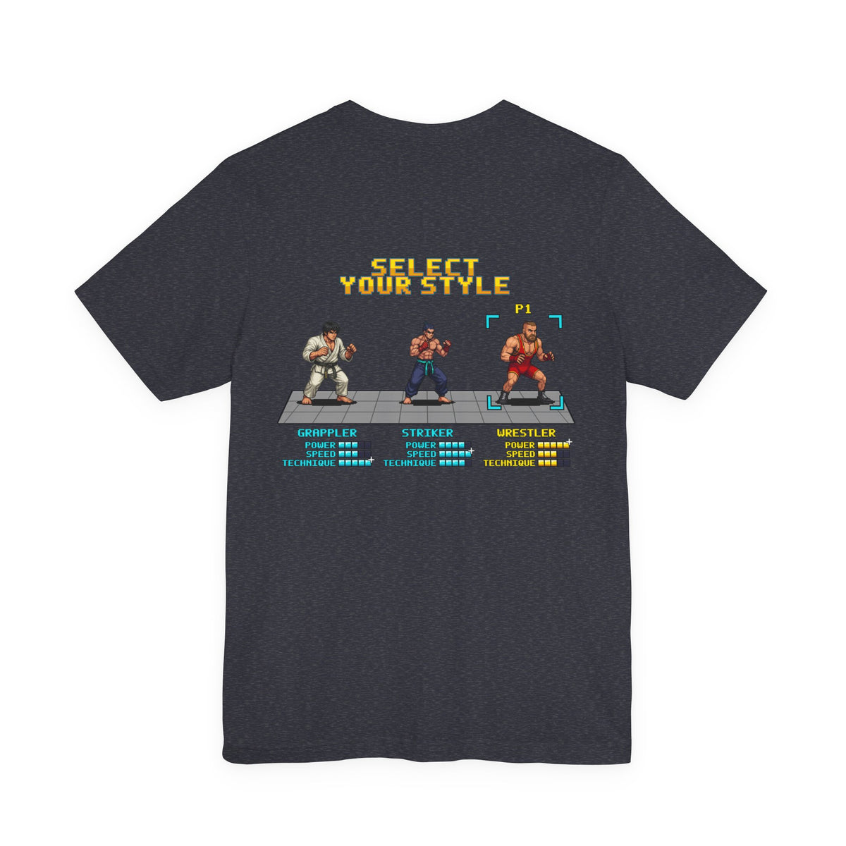 Wrestling Shirt - Select Your Style: Wrestler - Retro Pixel Art Tee