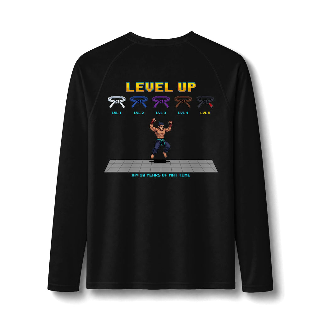 BJJ Rash Guard - Level Up Belt Ranks - Pixel Art Rashguard