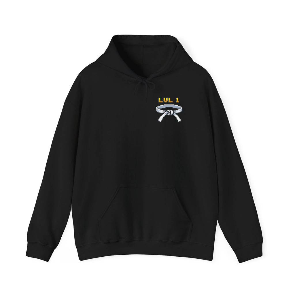 BJJ Hoodie - Level Up Belt Ranks - Retro Pixel Art Hoodie