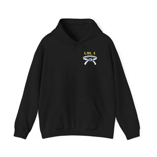 BJJ Hoodie - Level Up Belt Ranks - Retro Pixel Art Hoodie