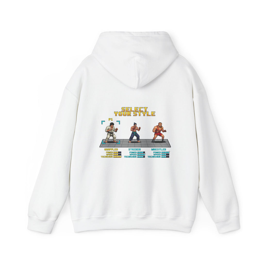 BJJ Hoodie - Select Your Style: Grappler - Retro Pixel Art Hoodie