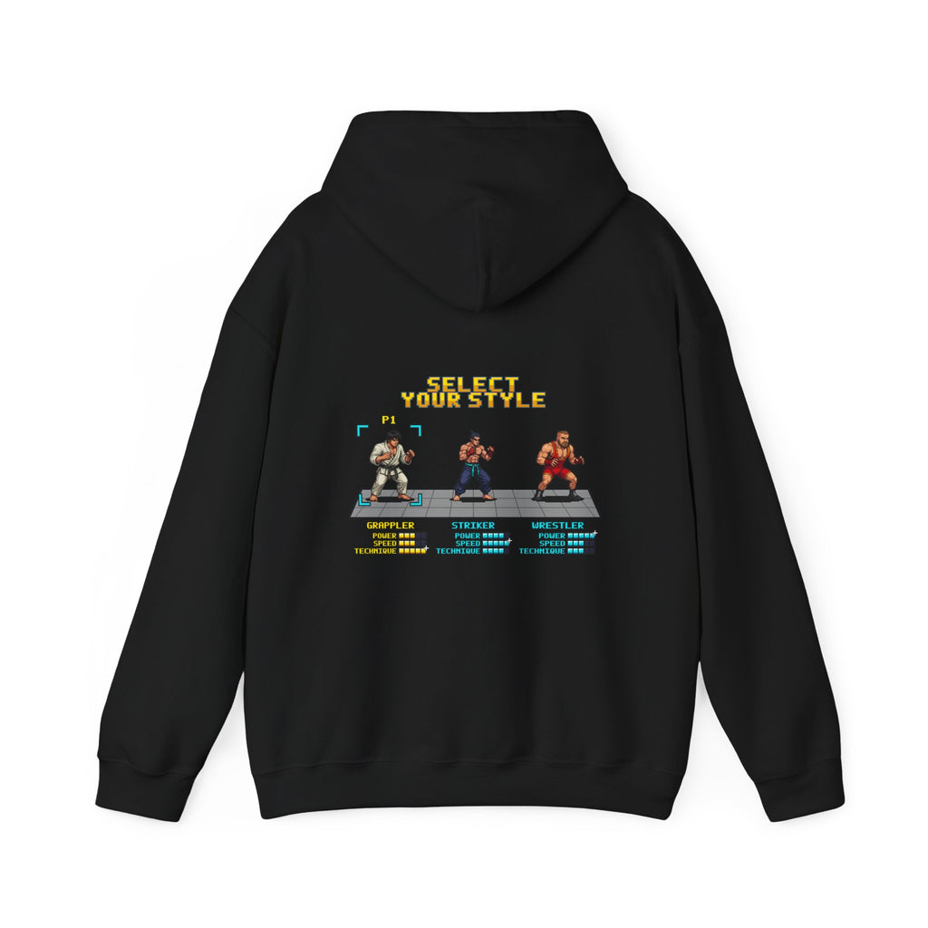 BJJ Hoodie - Select Your Style: Grappler - Retro Pixel Art Hoodie