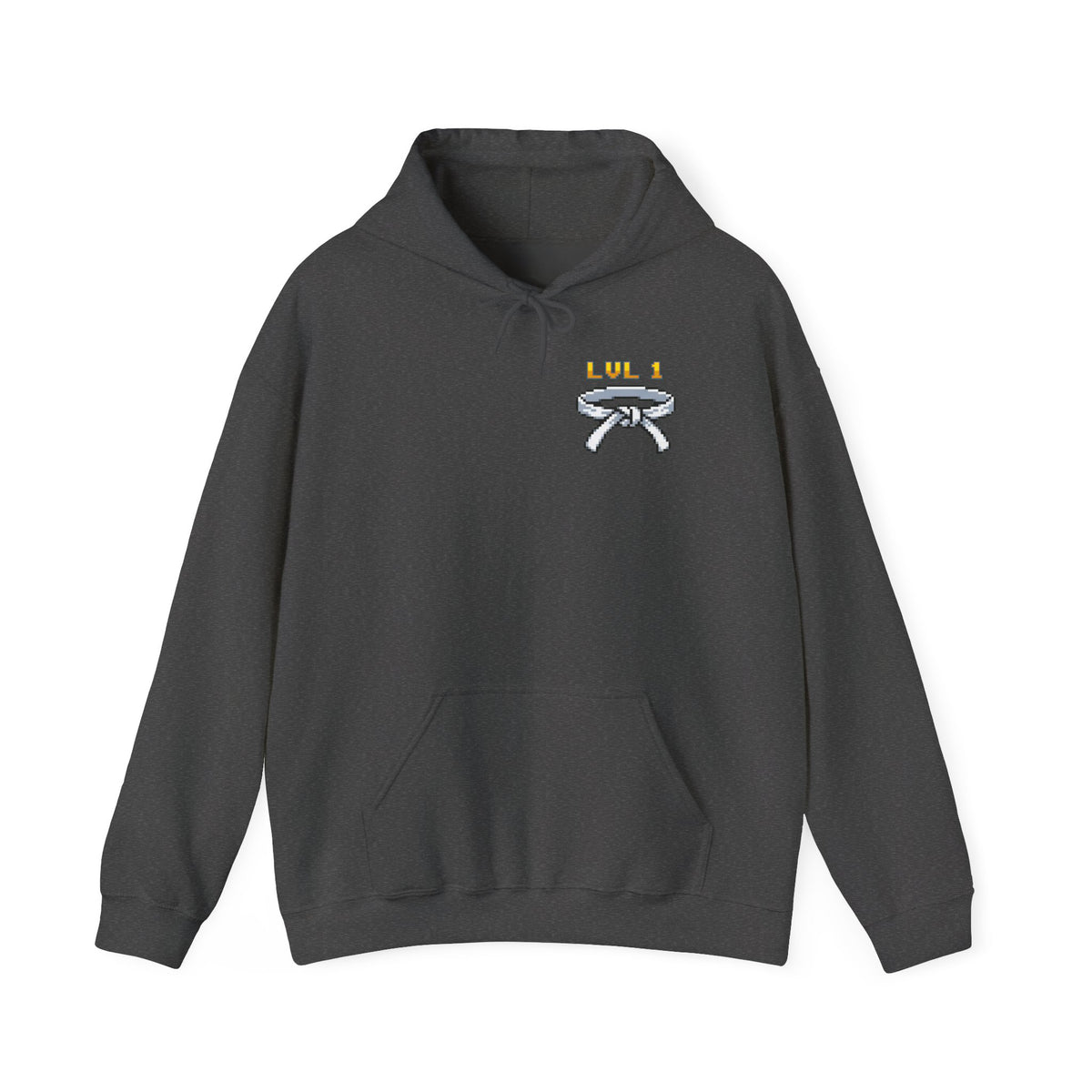 BJJ Hoodie - Level Up Belt Ranks - Retro Pixel Art Hoodie
