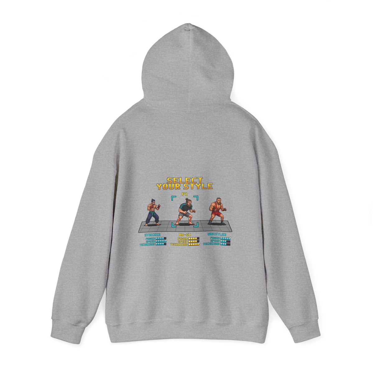 No Gi BJJ Hoodie - Select Your Style: No-Gi - Retro Pixel Art Hoodie