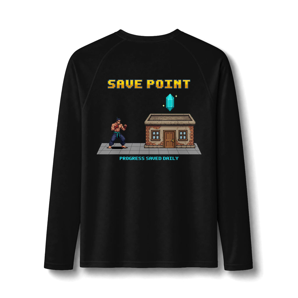 Gym Rash Guard - Save Point - Pixel Art Rashguard