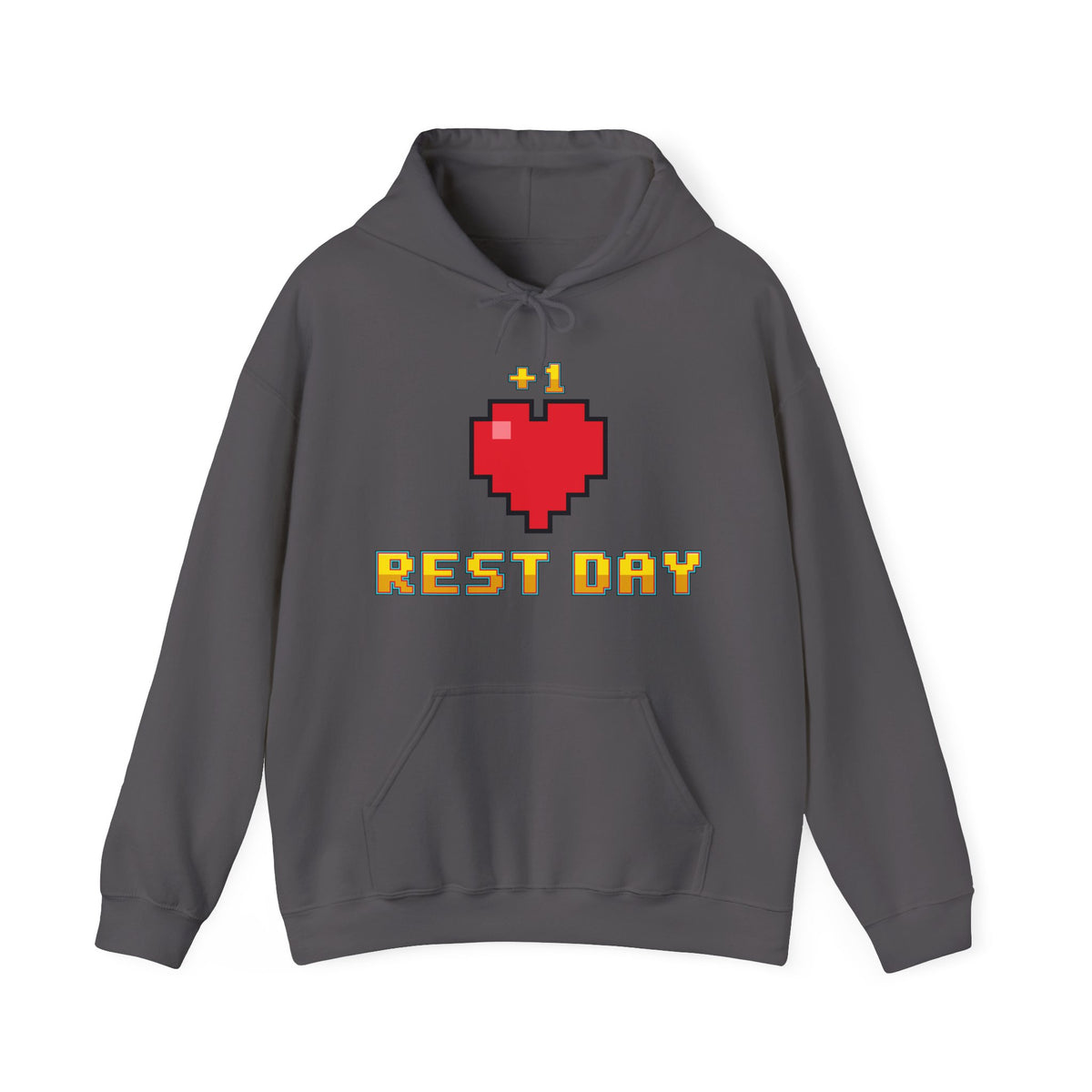 Gym Hoodie - Rest Day +1 Life - Retro Pixel Art Hoodie
