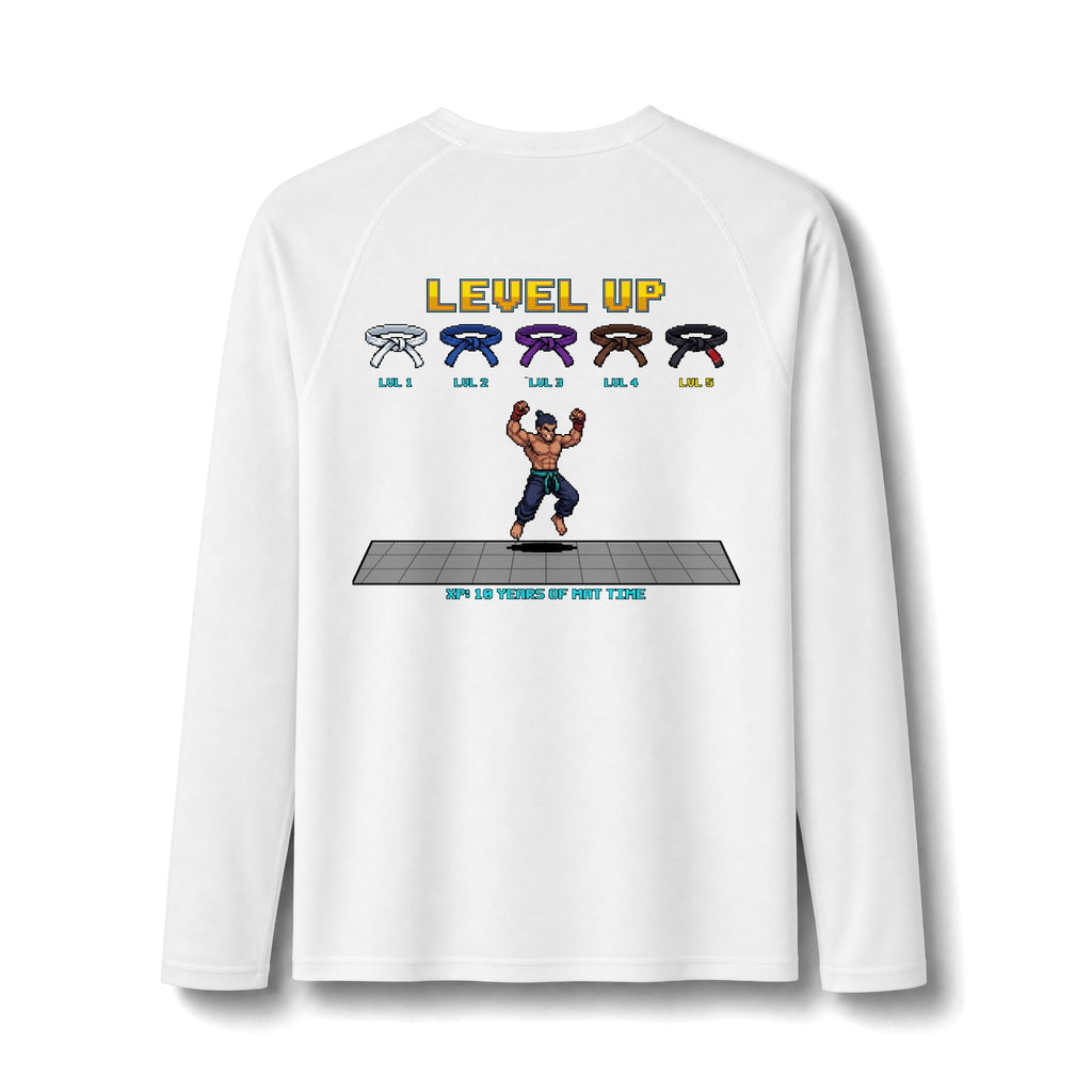 BJJ Rash Guard - Level Up Belt Ranks - Pixel Art Rashguard