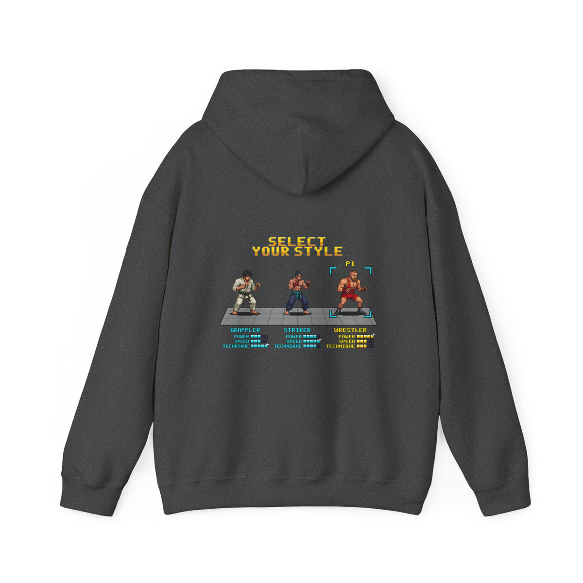 Wrestling Hoodie - Select Your Style: Wrestler - Retro Pixel Art Hoodie