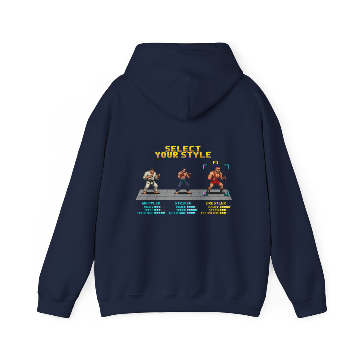 Wrestling Hoodie - Select Your Style: Wrestler - Retro Pixel Art Hoodie