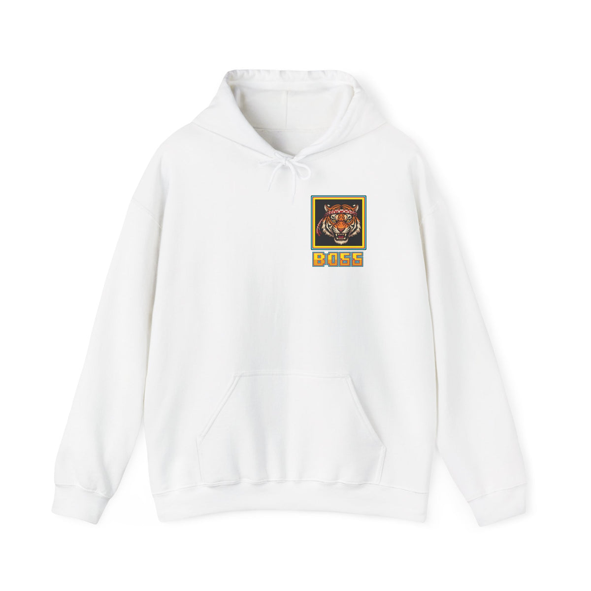 Muay Thai Hoodie - Final Boss Tiger - Retro Pixel Art Hoodie