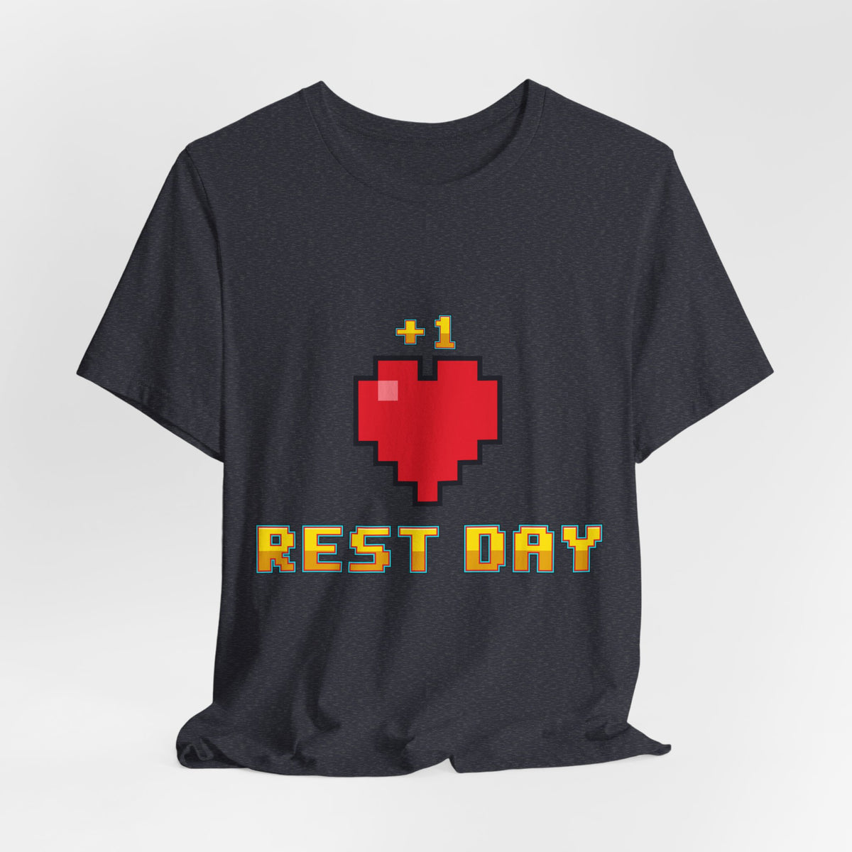 Gym Shirt - Rest Day +1 Life - Retro Pixel Art Tee