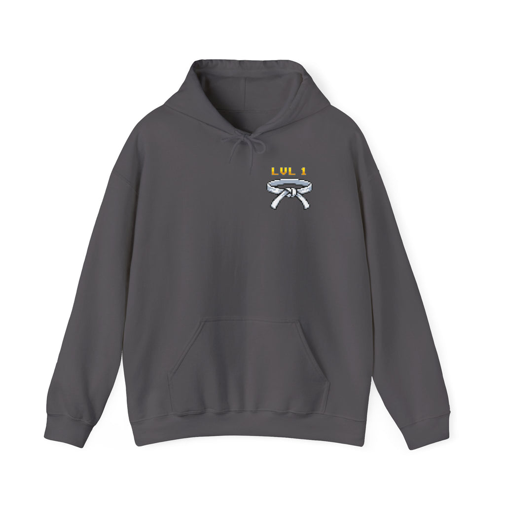 BJJ Hoodie - Level Up Belt Ranks - Retro Pixel Art Hoodie