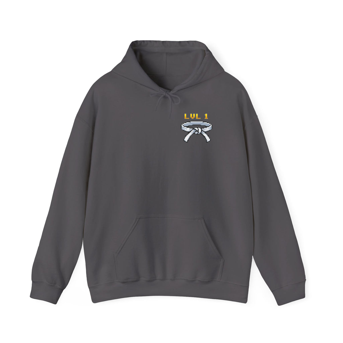 BJJ Hoodie - Level Up Belt Ranks - Retro Pixel Art Hoodie