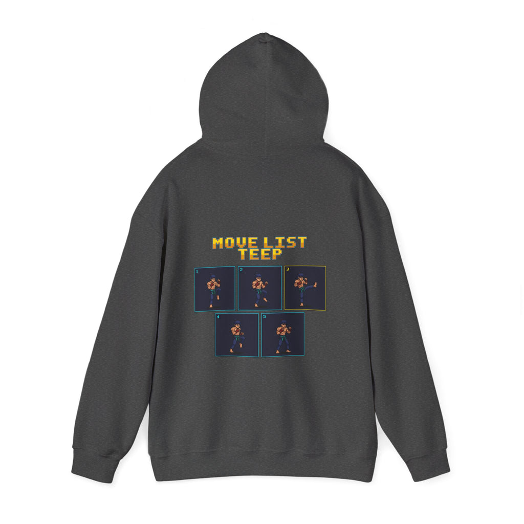 Muay Thai Hoodie - Move List: Teep - Retro Pixel Art Hoodie