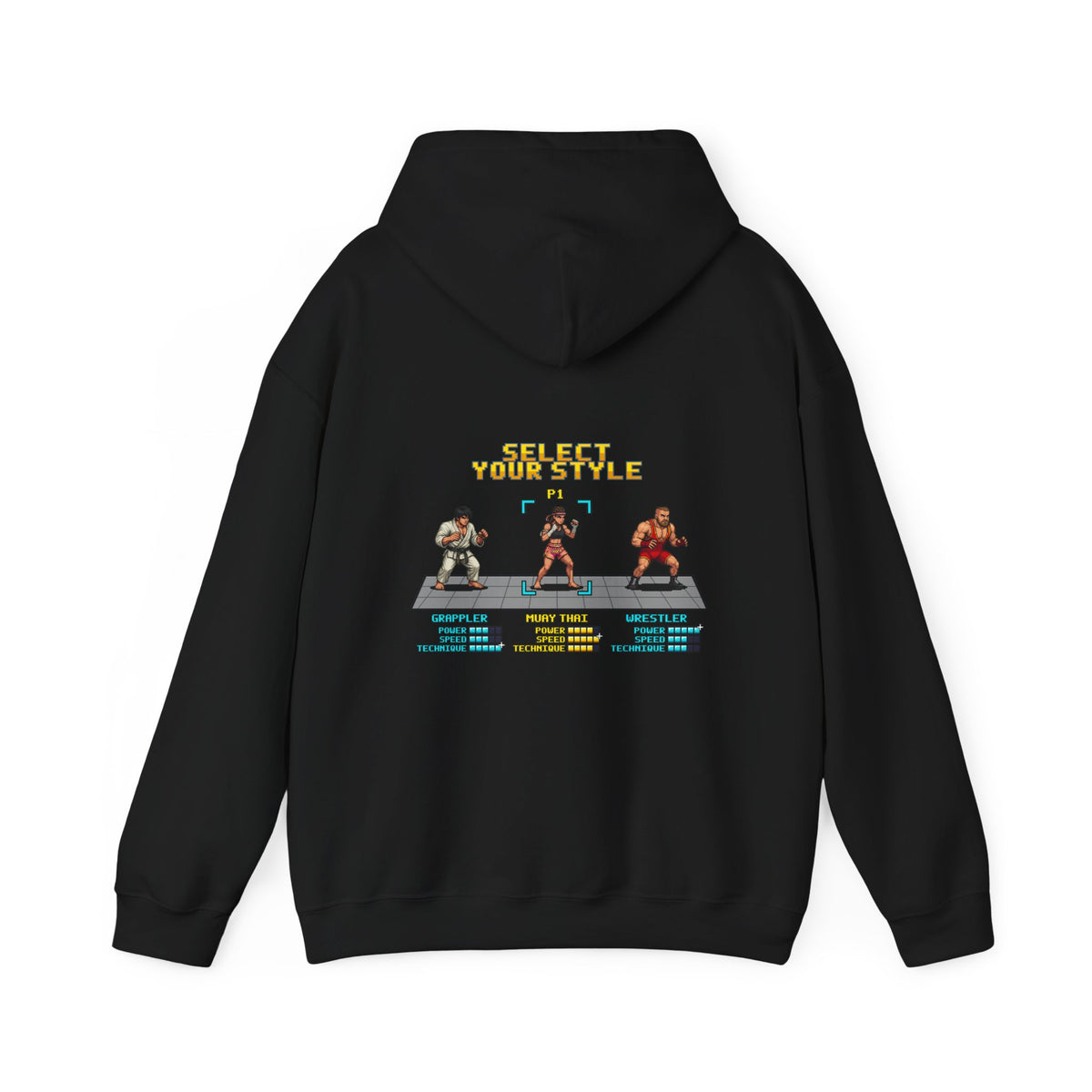 Womens Muay Thai Hoodie - Select Your Style - Retro Pixel Art Hoodie