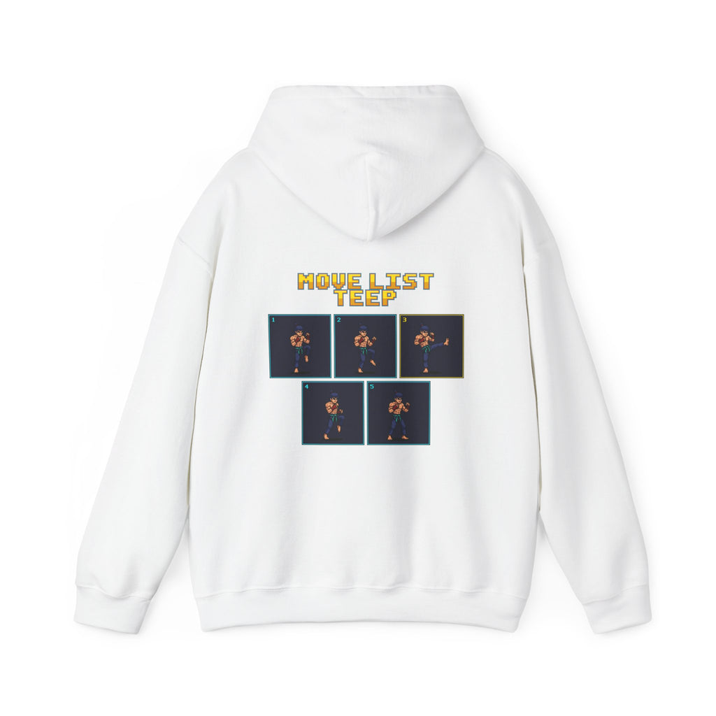 Muay Thai Hoodie - Move List: Teep - Retro Pixel Art Hoodie