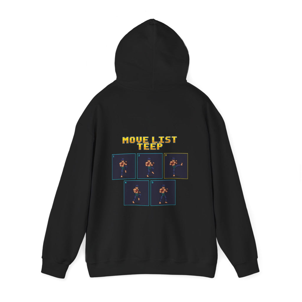 Muay Thai Hoodie - Move List: Teep - Retro Pixel Art Hoodie