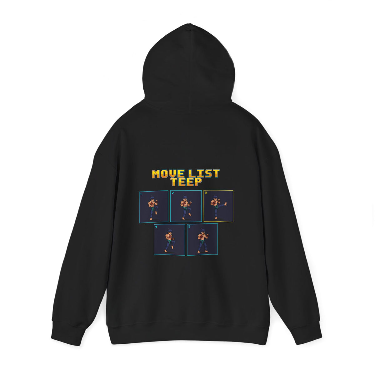 Muay Thai Hoodie - Move List: Teep - Retro Pixel Art Hoodie