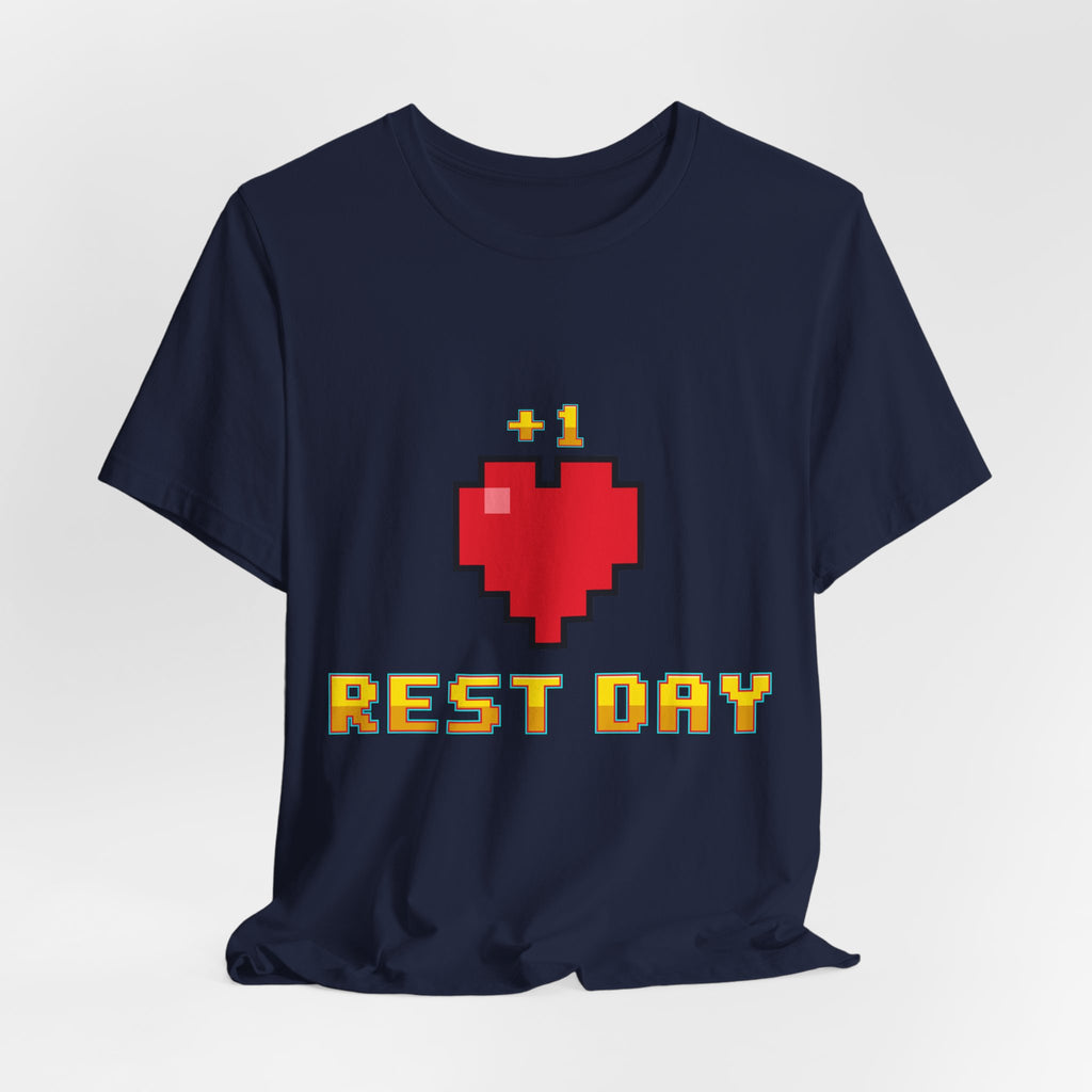 Gym Shirt - Rest Day +1 Life - Retro Pixel Art Tee