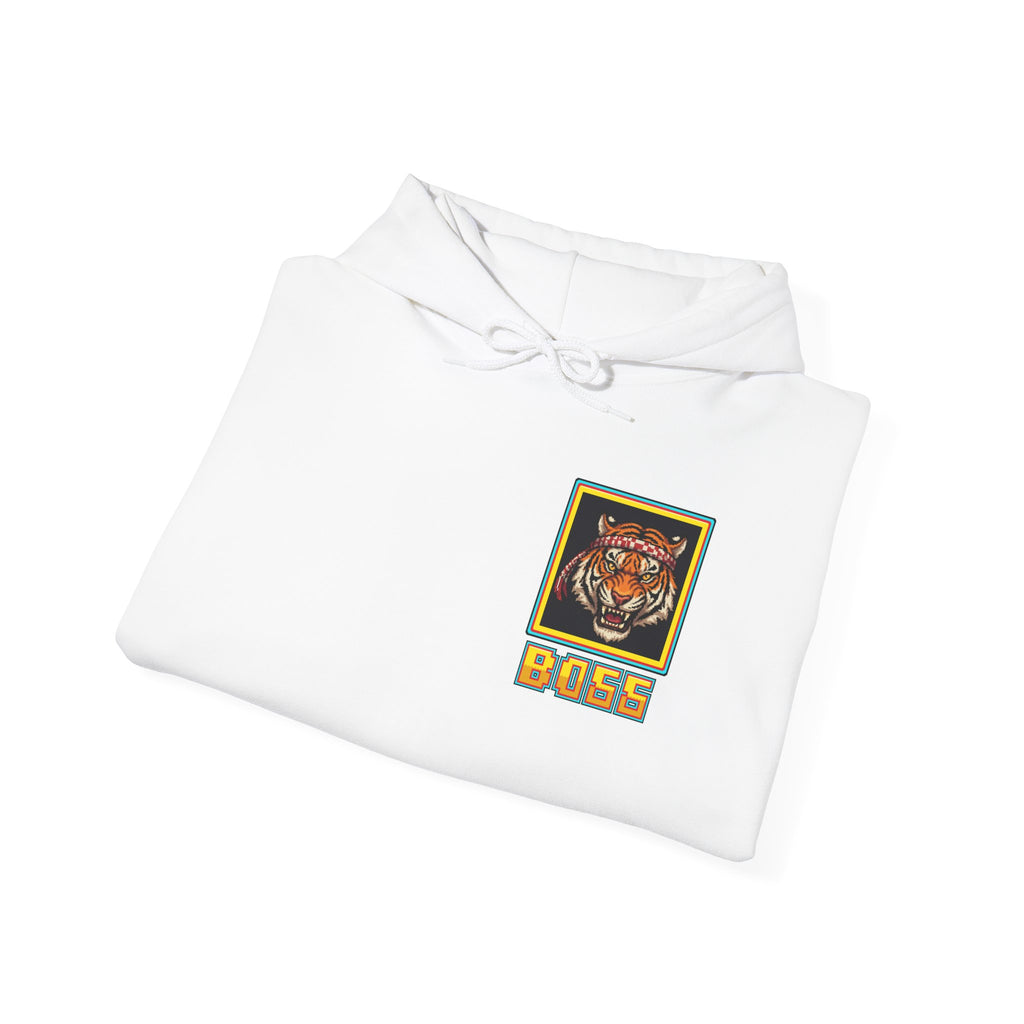 Muay Thai Hoodie - Final Boss Tiger - Retro Pixel Art Hoodie