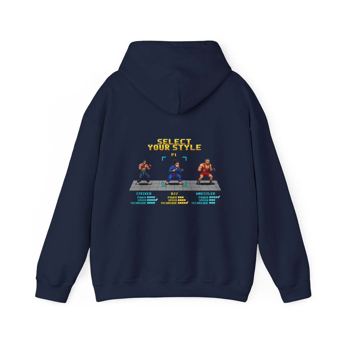 Womens BJJ Hoodie - Select Your Style - Retro Pixel Art Hoodie