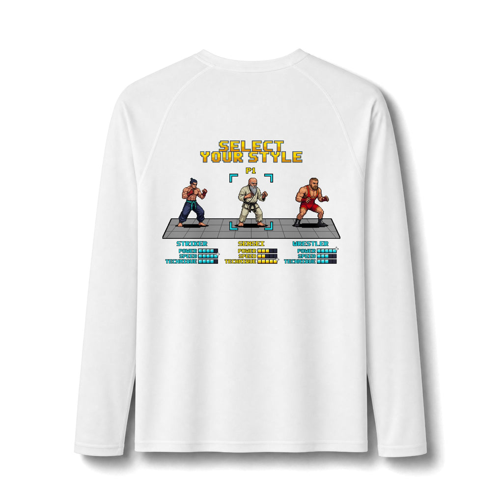Martial Arts Rash Guard - Select Your Style: Sensei - Pixel Art Rashguard