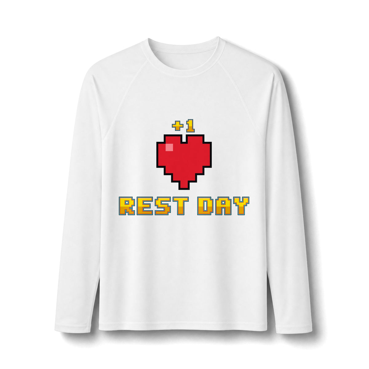 Gym Rash Guard - Rest Day +1 Life - Pixel Art Rashguard