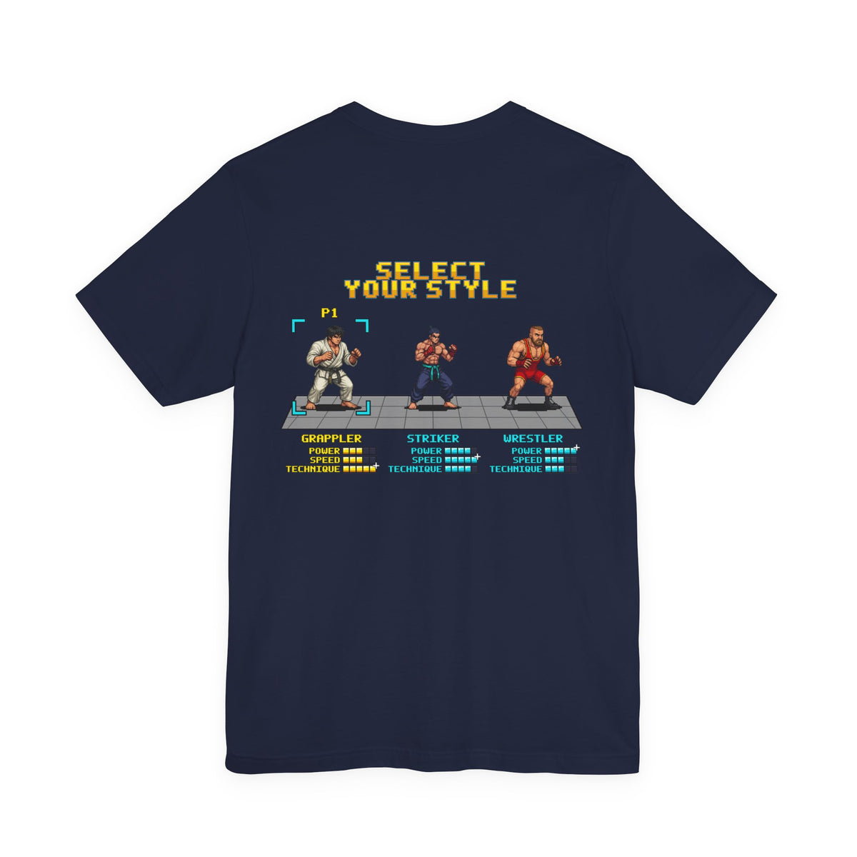 BJJ Shirt - Select Your Style: Grappler - Retro Pixel Art Tee