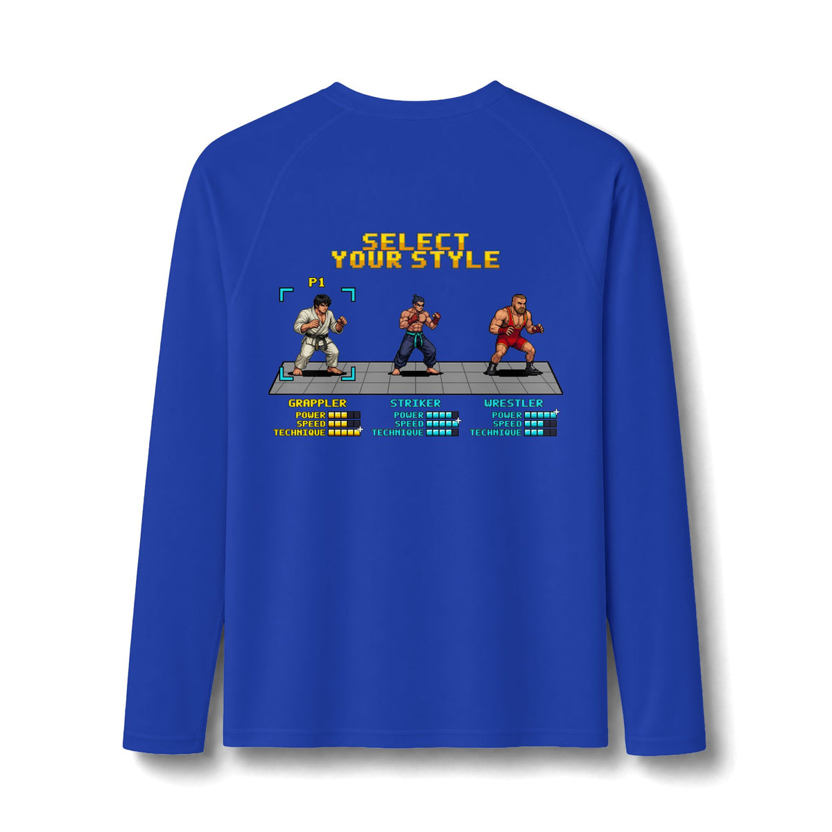 BJJ Rash Guard - Select Your Style: Grappler - Pixel Art Rashguard