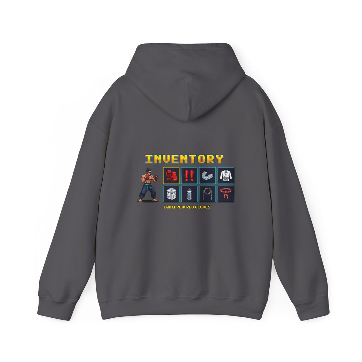Martial Arts Hoodie - Fight Gear Inventory - Retro Pixel Art Hoodie