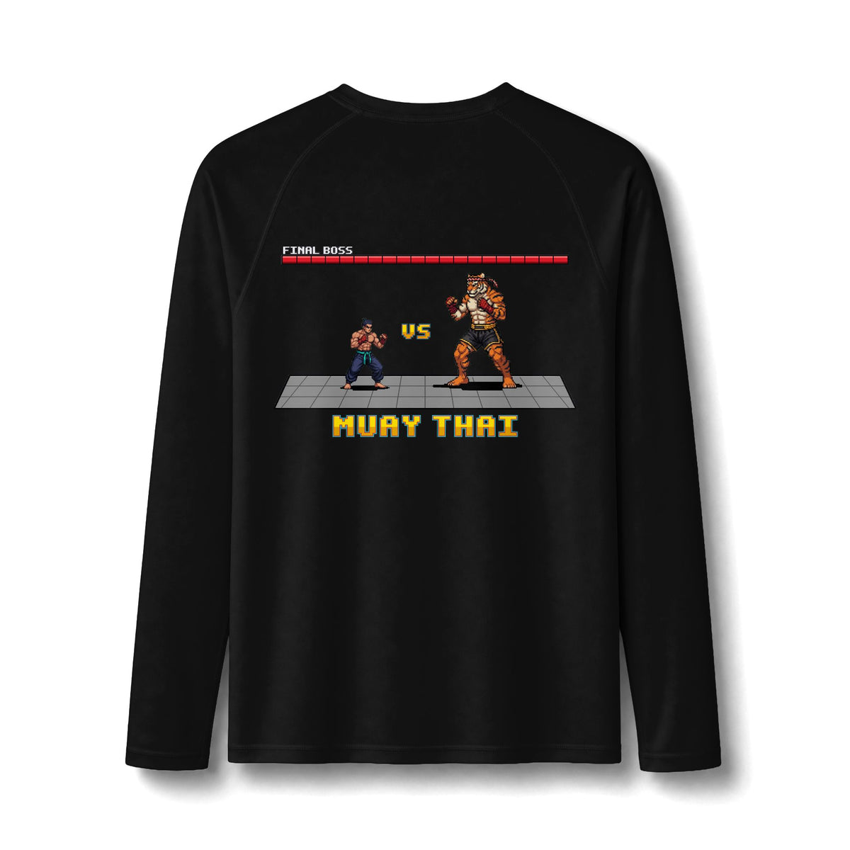 Muay Thai Rash Guard - Final Boss Tiger - Pixel Art Rashguard