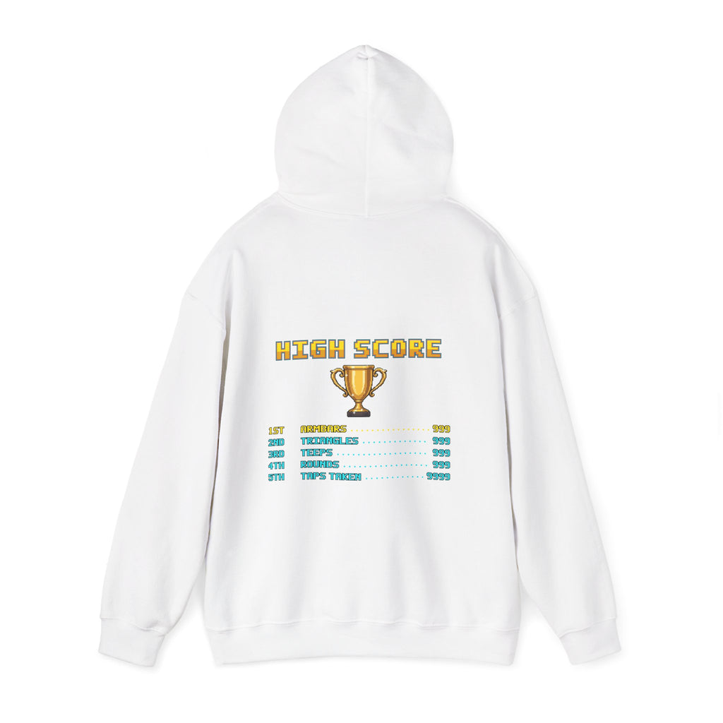 BJJ Hoodie - High Score: Armbars and Triangles - Retro Pixel Art Hoodie