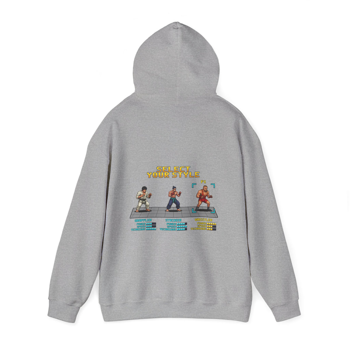 Wrestling Hoodie - Select Your Style: Wrestler - Retro Pixel Art Hoodie
