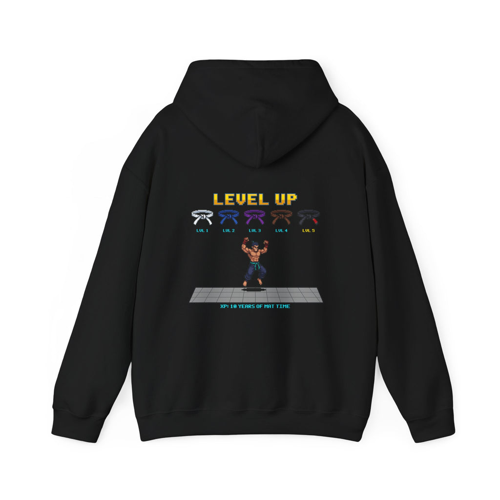 BJJ Hoodie - Level Up Belt Ranks - Retro Pixel Art Hoodie