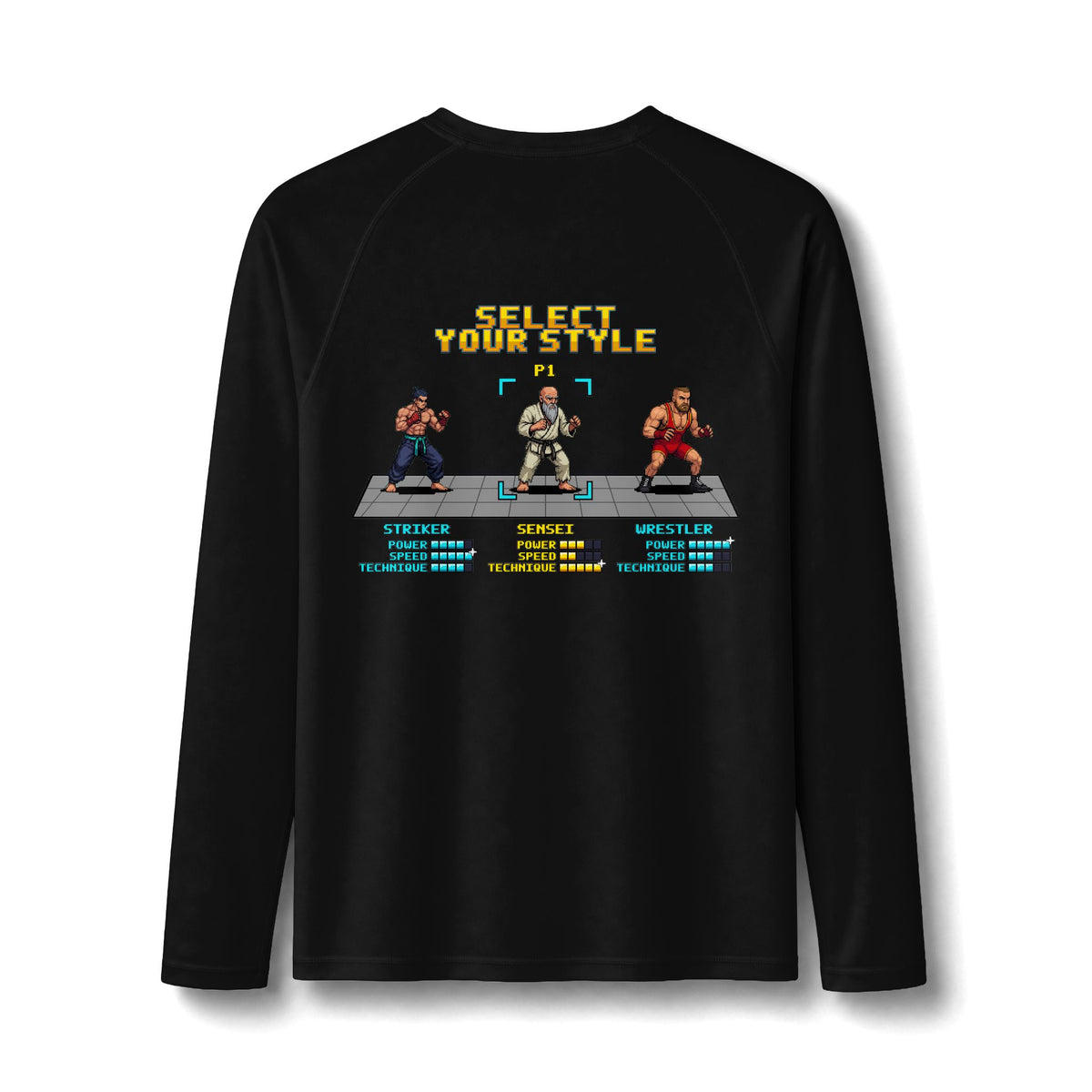 Martial Arts Rash Guard - Select Your Style: Sensei - Pixel Art Rashguard