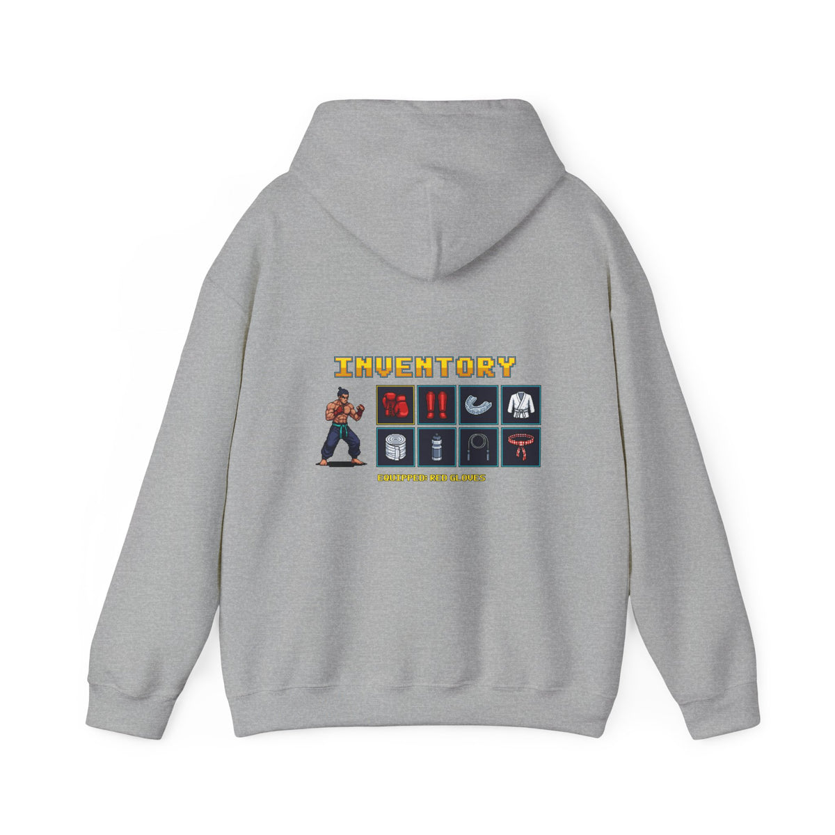Martial Arts Hoodie - Fight Gear Inventory - Retro Pixel Art Hoodie