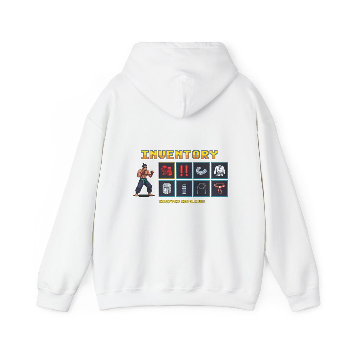 Martial Arts Hoodie - Fight Gear Inventory - Retro Pixel Art Hoodie