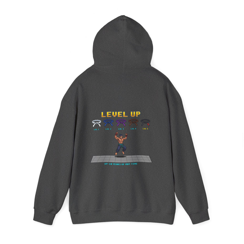 BJJ Hoodie - Level Up Belt Ranks - Retro Pixel Art Hoodie