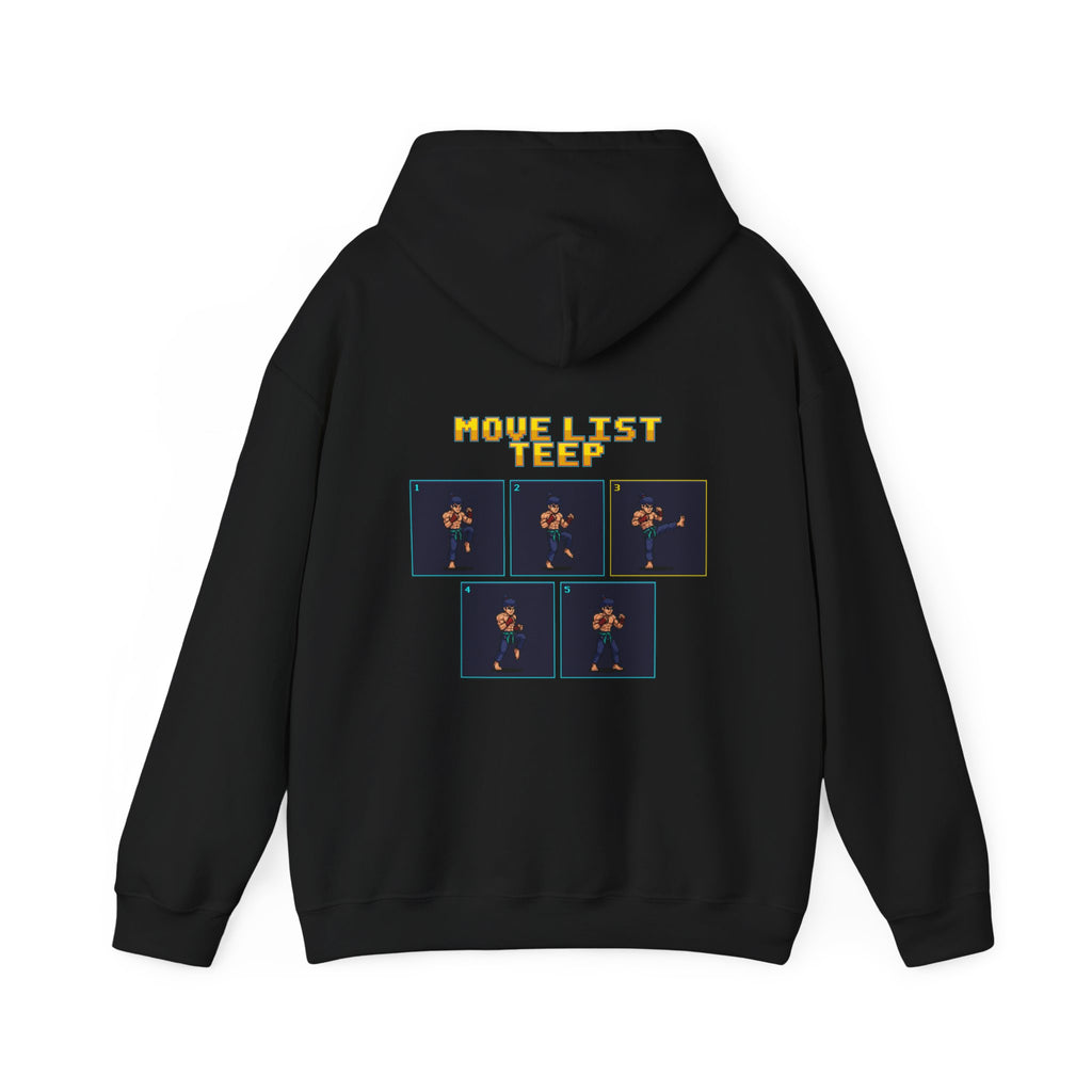 Muay Thai Hoodie - Move List: Teep - Retro Pixel Art Hoodie