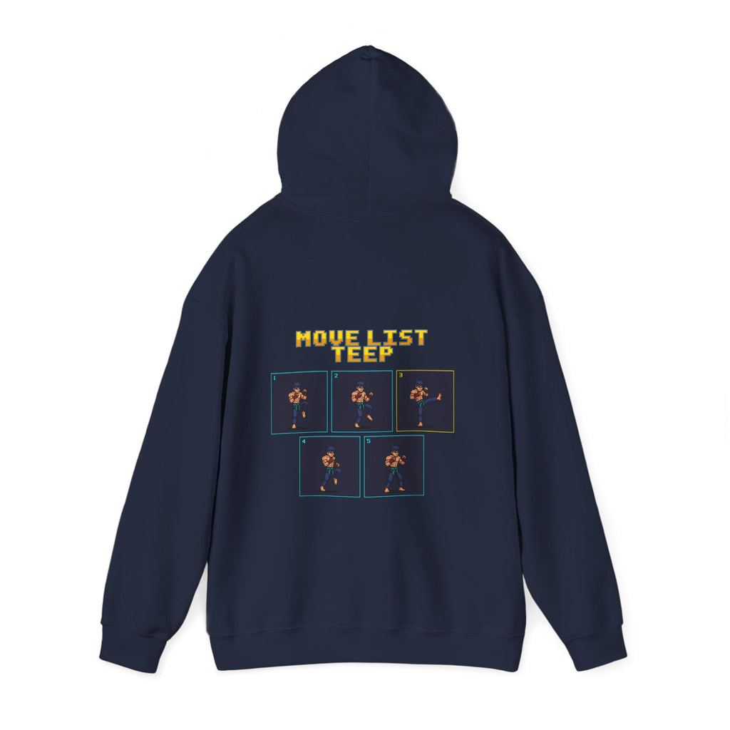 Muay Thai Hoodie - Move List: Teep - Retro Pixel Art Hoodie