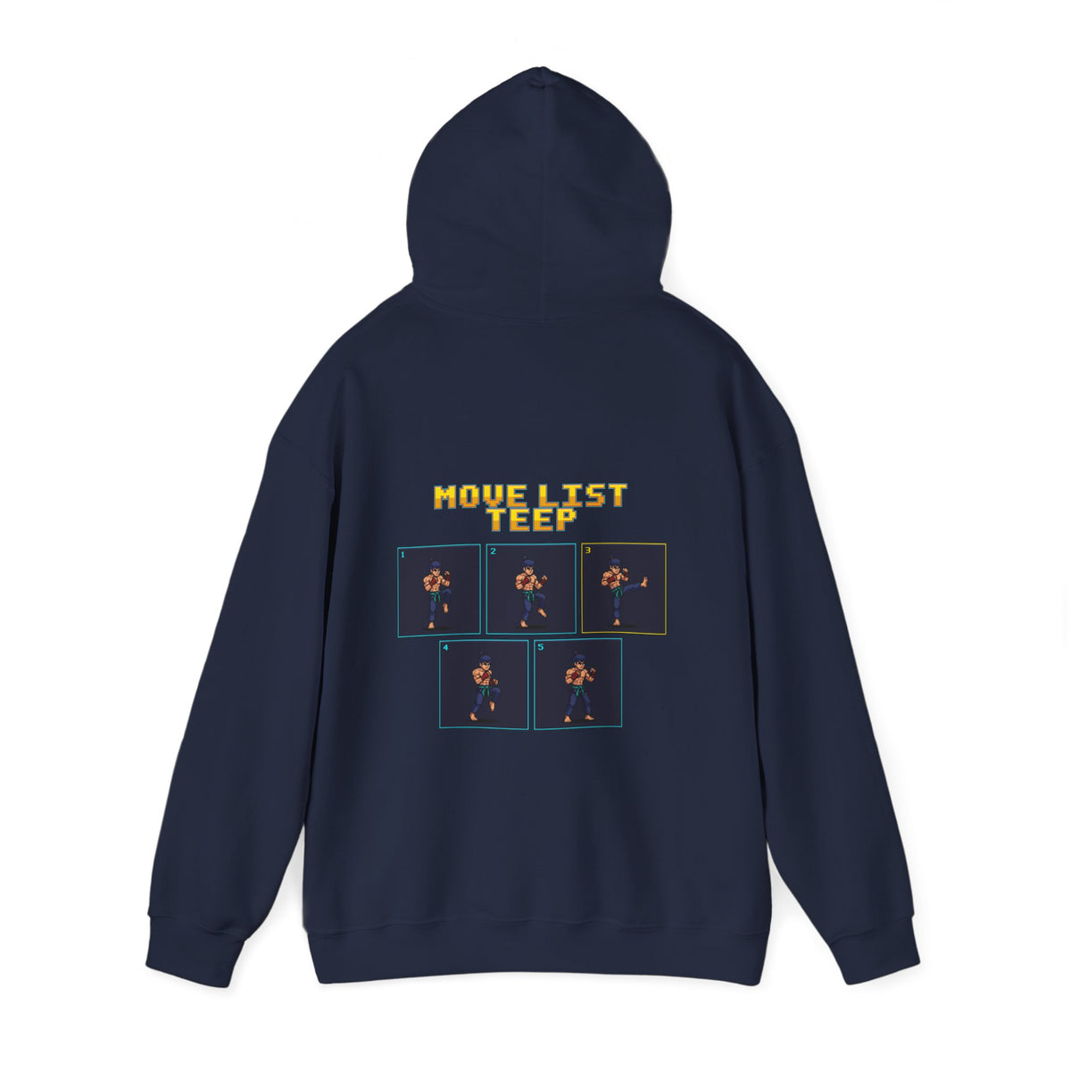 Muay Thai Hoodie - Move List: Teep - Retro Pixel Art Hoodie