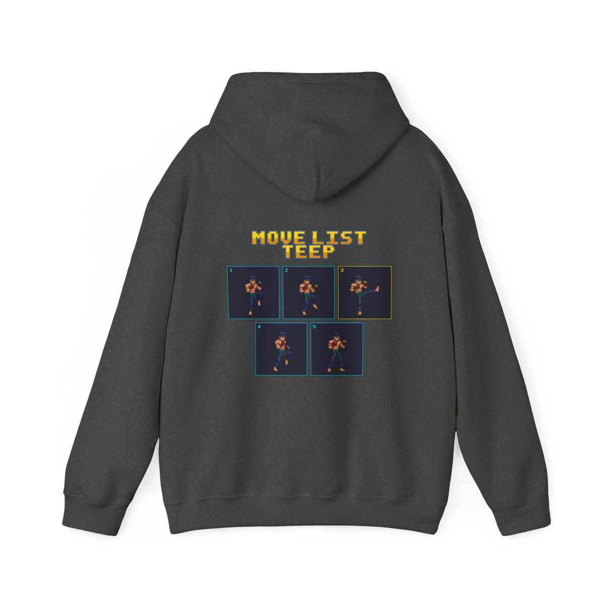 Muay Thai Hoodie - Move List: Teep - Retro Pixel Art Hoodie