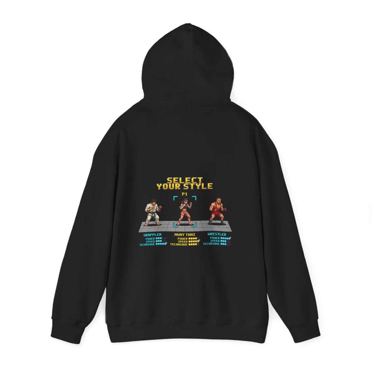 Womens Muay Thai Hoodie - Select Your Style - Retro Pixel Art Hoodie